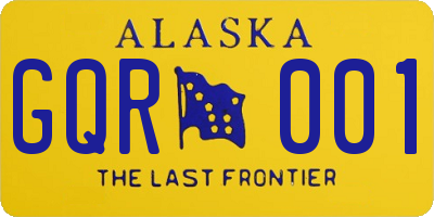 AK license plate GQR001