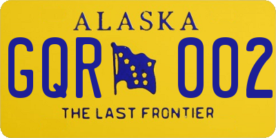 AK license plate GQR002