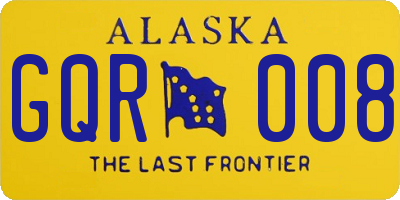 AK license plate GQR008