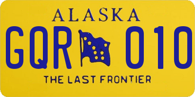 AK license plate GQR010