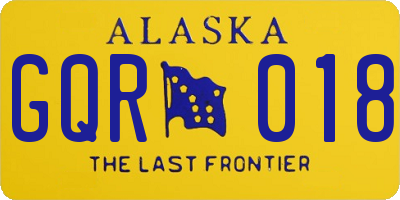AK license plate GQR018