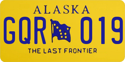 AK license plate GQR019