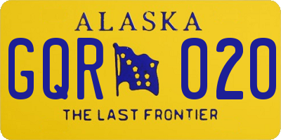 AK license plate GQR020