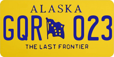 AK license plate GQR023