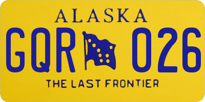 AK license plate GQR026