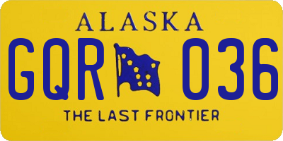AK license plate GQR036