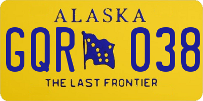 AK license plate GQR038