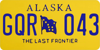 AK license plate GQR043