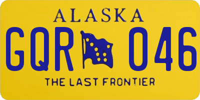 AK license plate GQR046