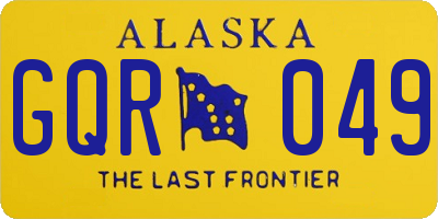 AK license plate GQR049