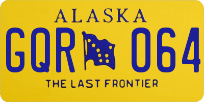 AK license plate GQR064