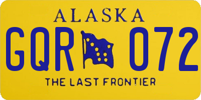 AK license plate GQR072