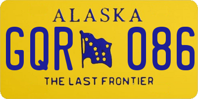 AK license plate GQR086