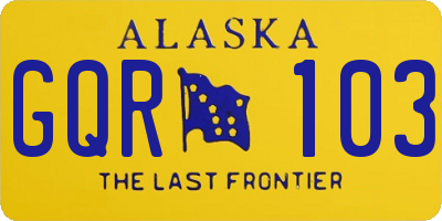 AK license plate GQR103