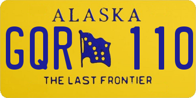 AK license plate GQR110