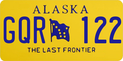 AK license plate GQR122