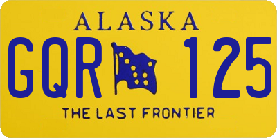 AK license plate GQR125