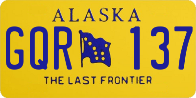 AK license plate GQR137