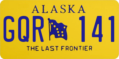 AK license plate GQR141