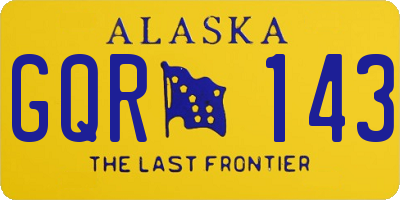 AK license plate GQR143