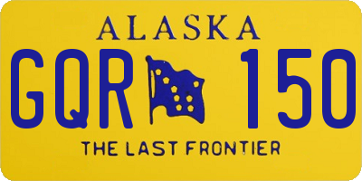 AK license plate GQR150