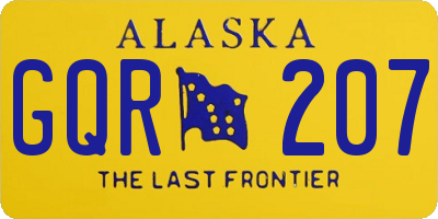 AK license plate GQR207