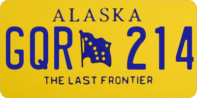 AK license plate GQR214