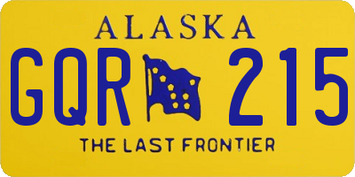 AK license plate GQR215