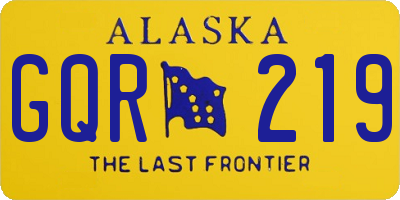 AK license plate GQR219