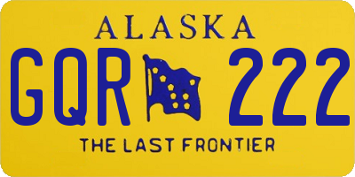 AK license plate GQR222