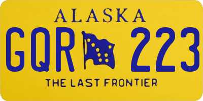 AK license plate GQR223