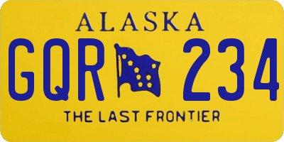 AK license plate GQR234