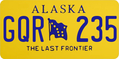 AK license plate GQR235