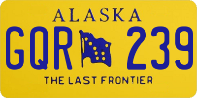 AK license plate GQR239