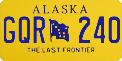 AK license plate GQR240