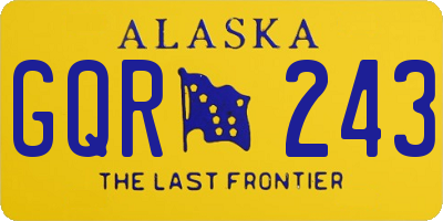 AK license plate GQR243