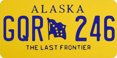 AK license plate GQR246