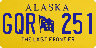 AK license plate GQR251
