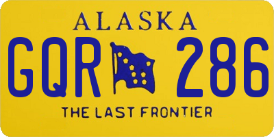 AK license plate GQR286