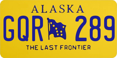 AK license plate GQR289