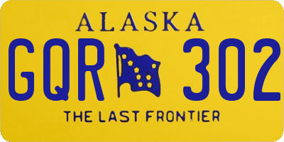 AK license plate GQR302
