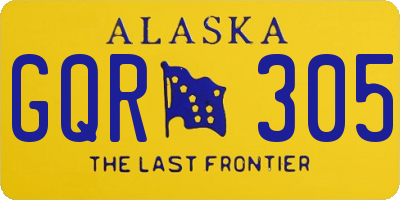 AK license plate GQR305