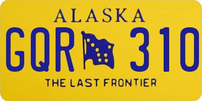 AK license plate GQR310