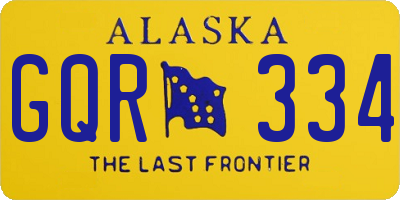 AK license plate GQR334