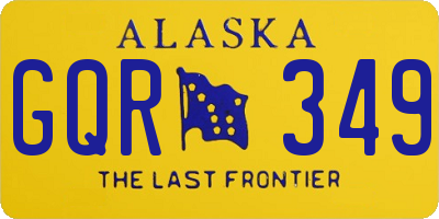 AK license plate GQR349