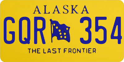 AK license plate GQR354