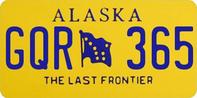 AK license plate GQR365