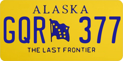 AK license plate GQR377