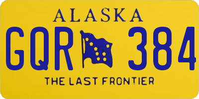 AK license plate GQR384