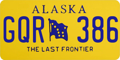 AK license plate GQR386